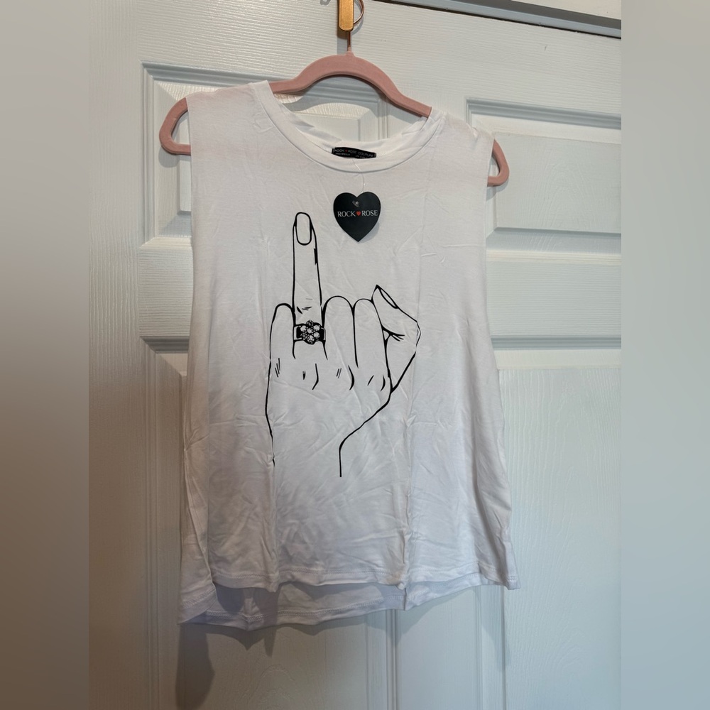 White Graphic Tank Top Engaged